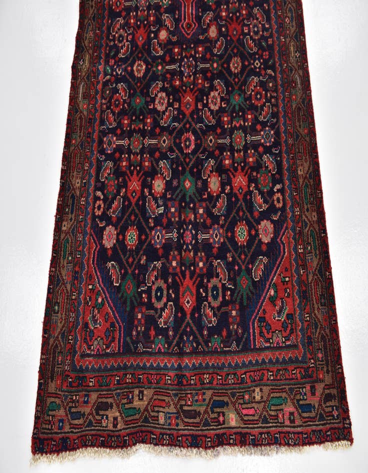 Detail image of 3' 10 x 9' 6 Hand Knotted Hossainabad Persian Wool Runner Rug