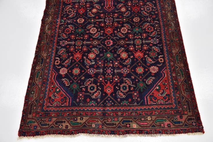 Detail image of 3' 10 x 9' 6 Hand Knotted Hossainabad Persian Wool Runner Rug