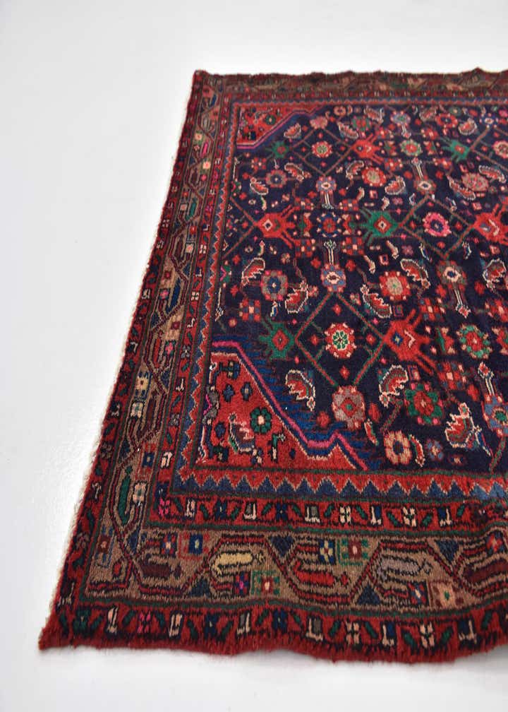 3' 10 x 9' 6 Hand Knotted Hossainabad Persian Wool Runner Rug