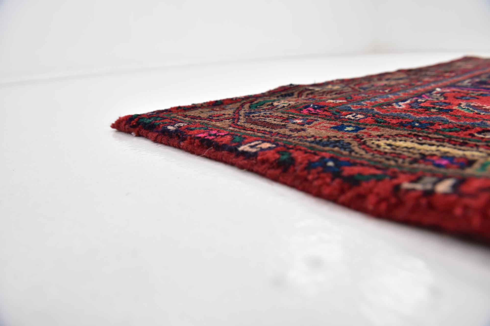 3' 10 x 9' 6 Hand Knotted Hossainabad Persian Wool Runner Rug