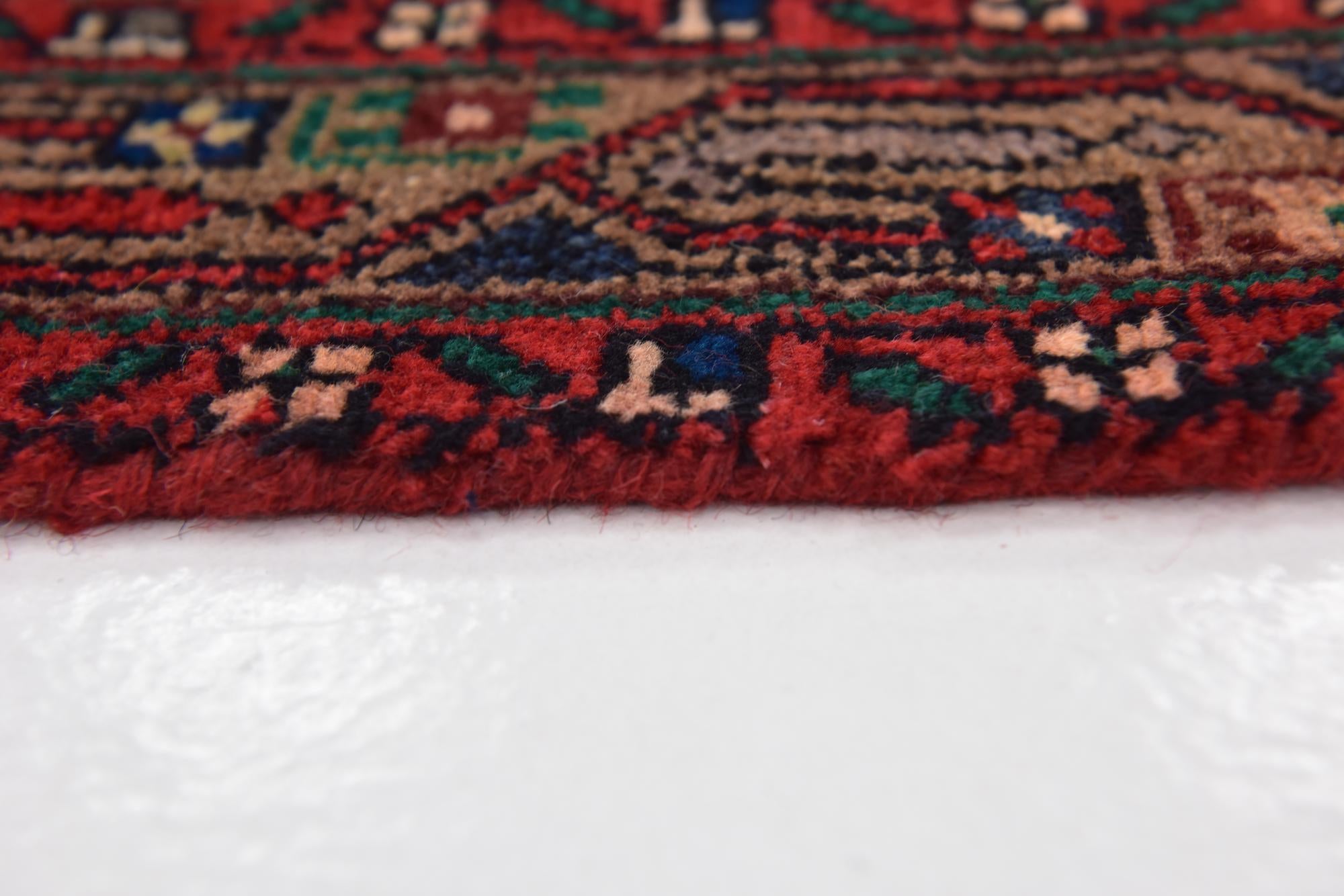 3' 10 x 9' 6 Hand Knotted Hossainabad Persian Wool Runner Rug