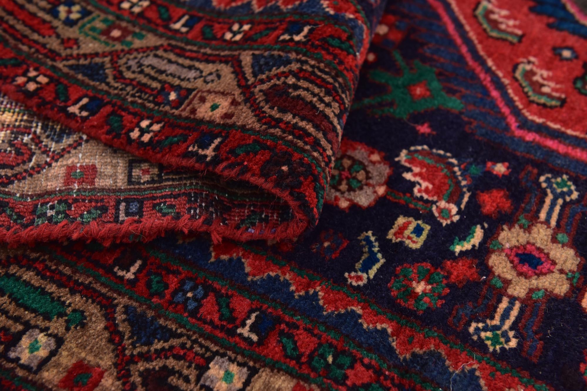 3' 10 x 9' 6 Hand Knotted Hossainabad Persian Wool Runner Rug