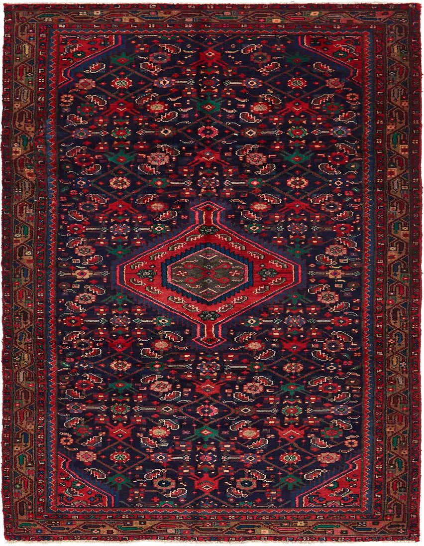 3' 10 x 9' 6 Hand Knotted Hossainabad Persian Wool Runner Rug