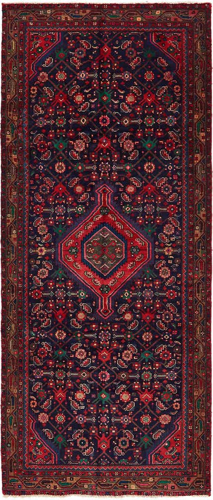 3' 10 x 9' 6 Hand Knotted Hossainabad Persian Wool Runner Rug