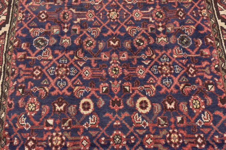 Detail image of 3' 4 x 12' 7 Hand Knotted Hossainabad Persian Wool Runner Rug