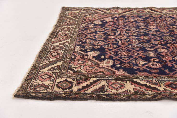 Detail image of 3' 4 x 12' 7 Hand Knotted Hossainabad Persian Wool Runner Rug