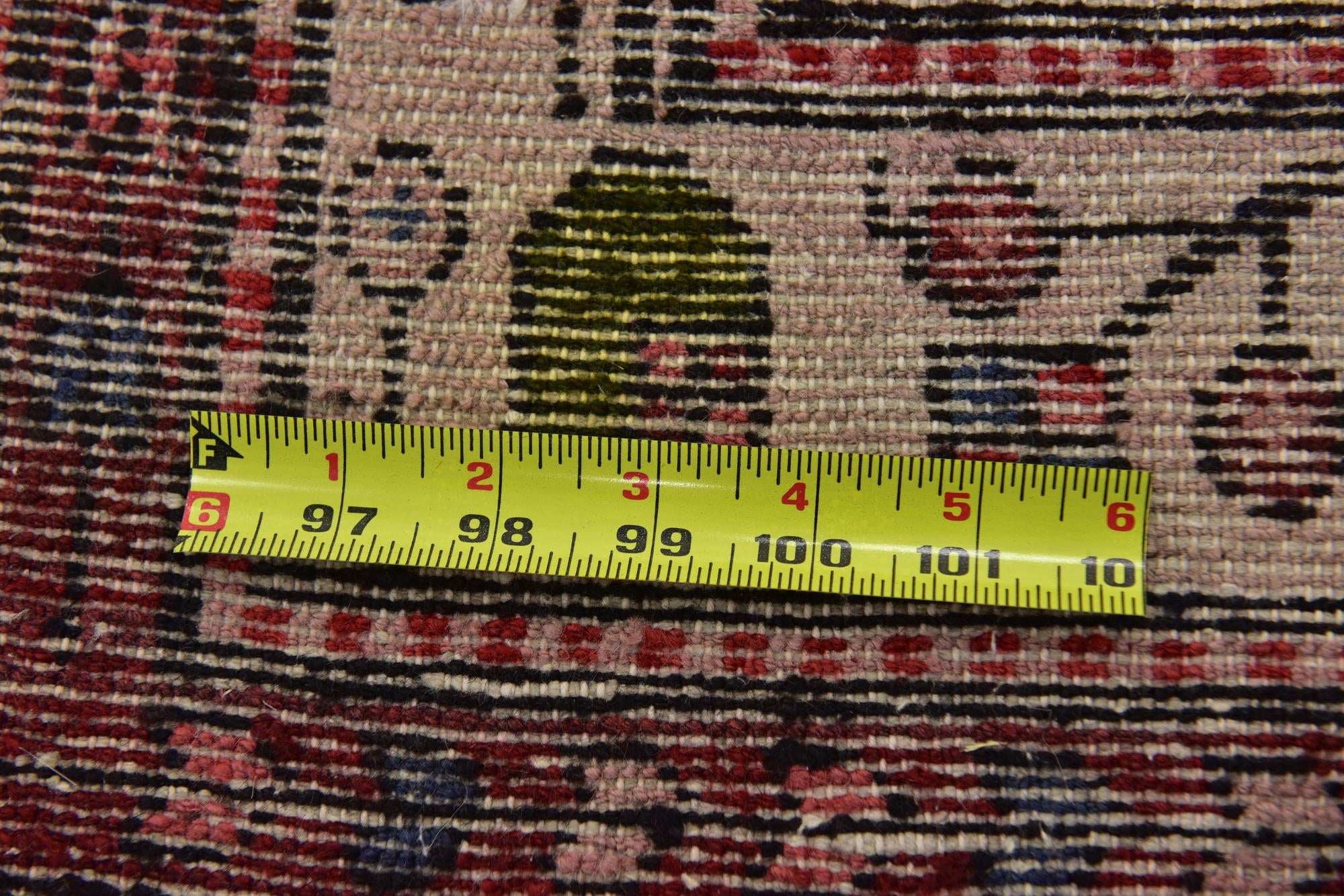 105cm x 300cm Hand Knotted Hossainabad Persian Wool Runner Rug