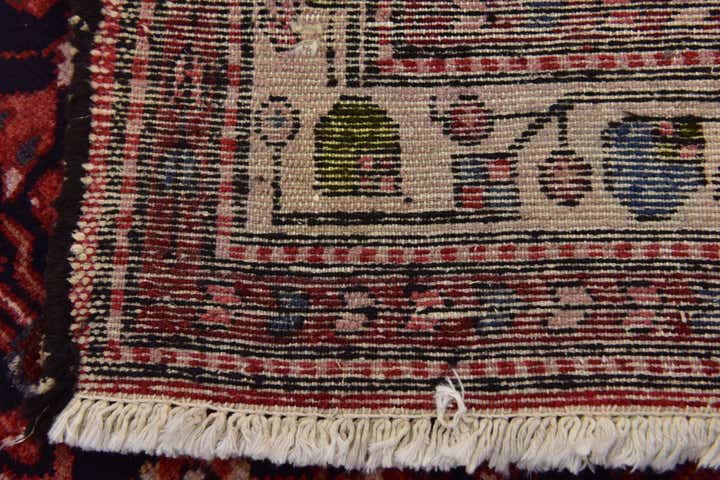 105cm x 300cm Hand Knotted Hossainabad Persian Wool Runner Rug
