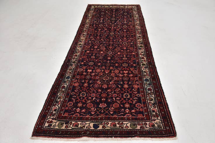 Detail image of 105cm x 300cm Hand Knotted Hossainabad Persian Wool Runner Rug