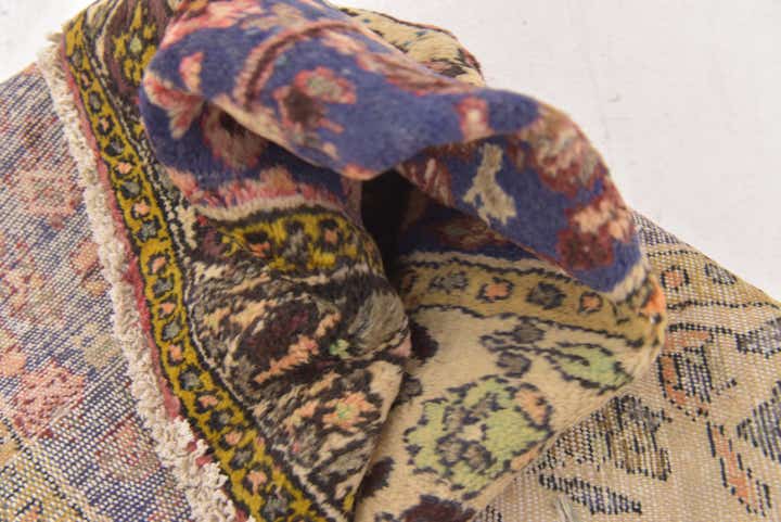 3' 4 x 8' 2 Hand Knotted Hossainabad Persian Wool Runner Rug