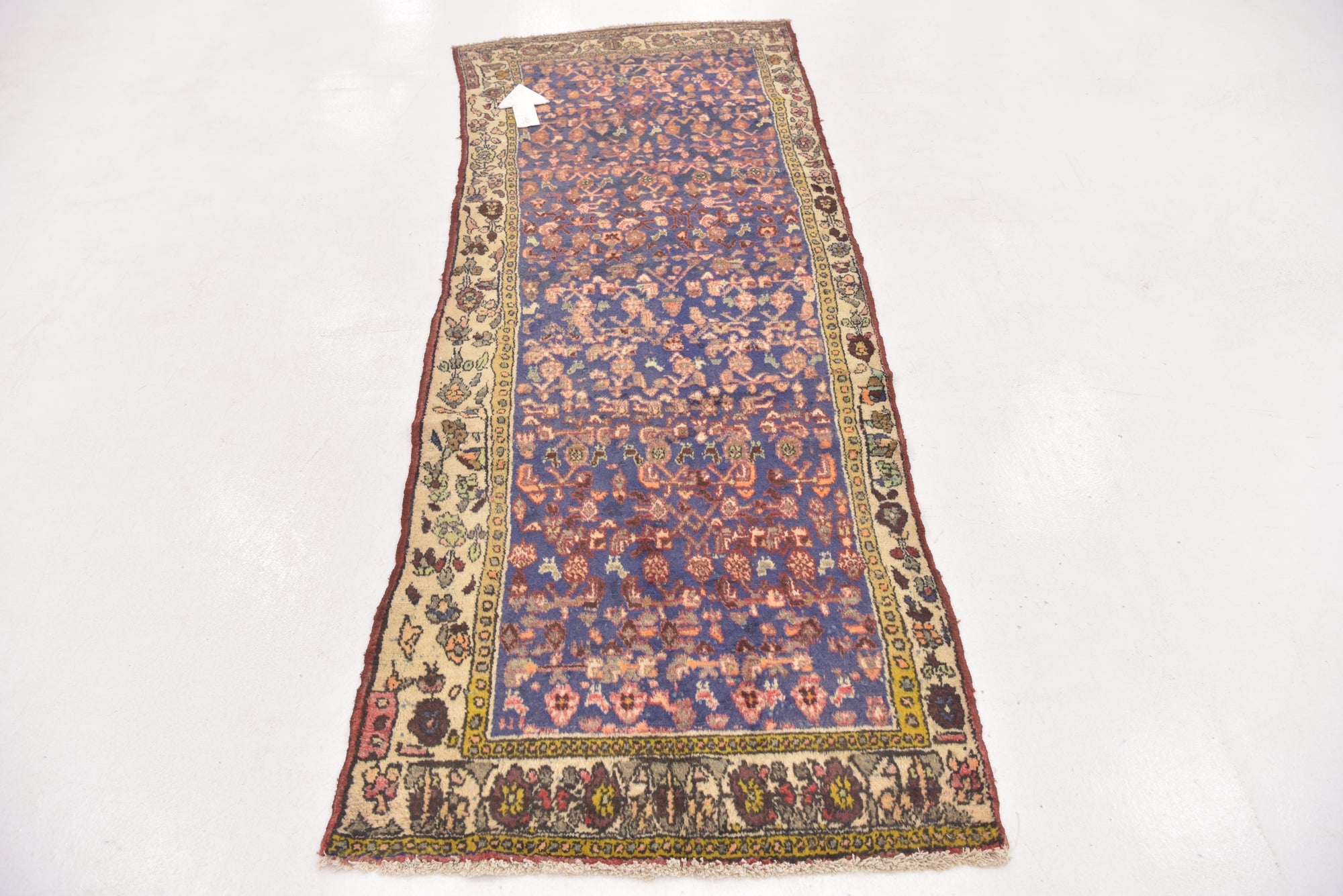 3' 4 x 8' 2 Hand Knotted Hossainabad Persian Wool Runner Rug