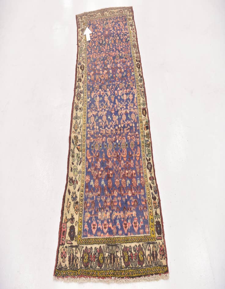 Detail image of 3' 4 x 8' 2 Hand Knotted Hossainabad Persian Wool Runner Rug