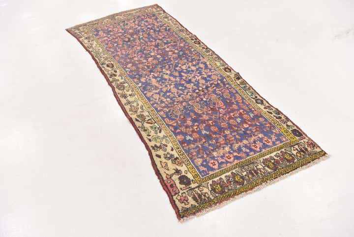 3' 4 x 8' 2 Hand Knotted Hossainabad Persian Wool Runner Rug