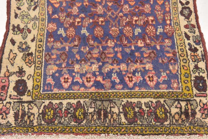 3' 4 x 8' 2 Hand Knotted Hossainabad Persian Wool Runner Rug