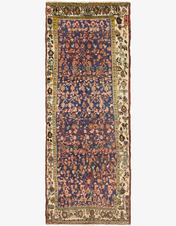 3' 4 x 8' 2 Hand Knotted Hossainabad Persian Wool Runner Rug