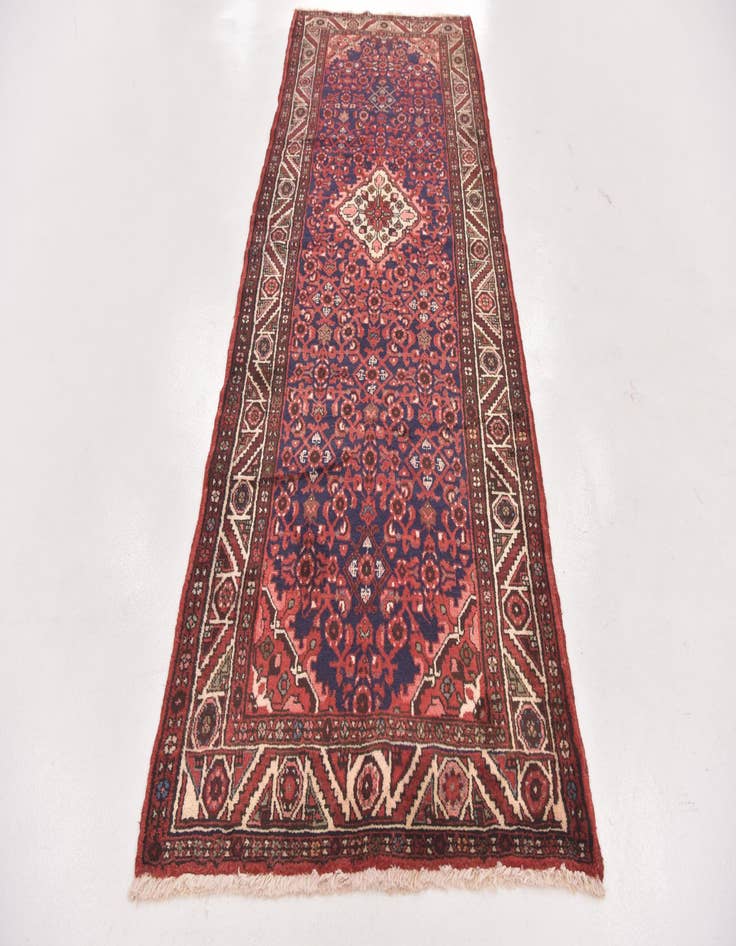 Detail image of 3' 7 x 9' 6  Hand Knotted Hossainabad Persian Wool Runner Rug