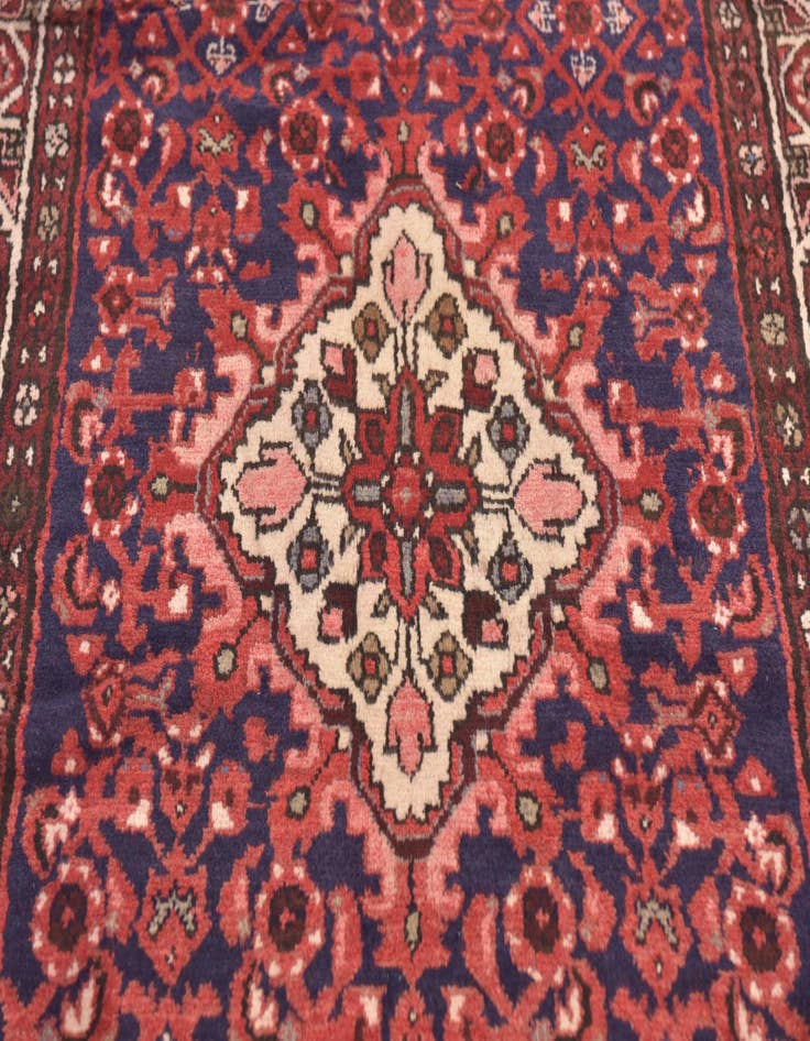 Detail image of 3' 7 x 9' 6  Hand Knotted Hossainabad Persian Wool Runner Rug
