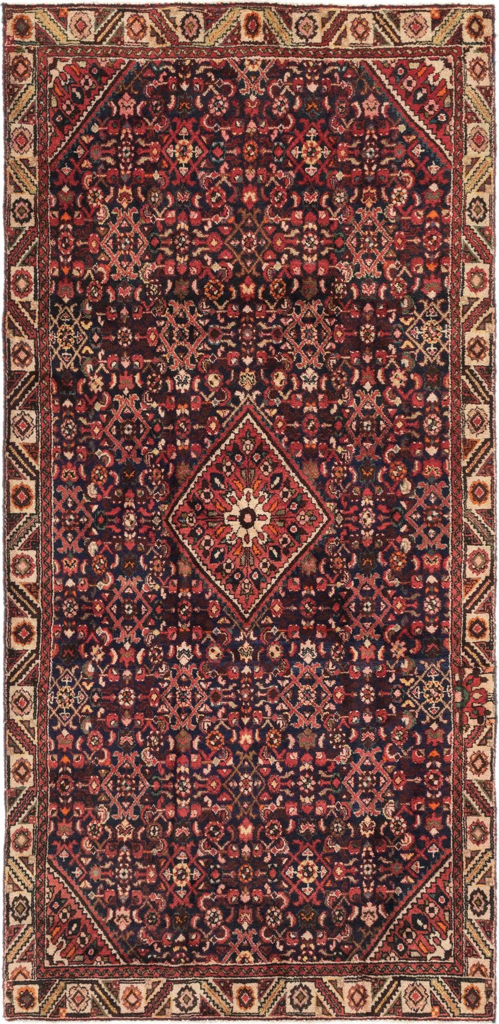 5' x 9' 10 Hand Knotted Hossainabad Persian Wool Runner Rug