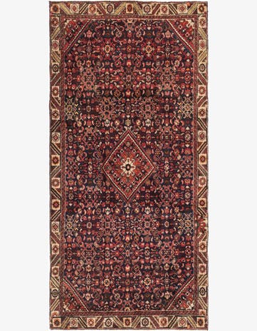 5' x 9' 10 Hand Knotted Hossainabad Persian Wool Runner Rug