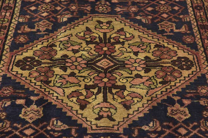 3' 7 x 10' 3 Hand Knotted Hossainabad Persian Wool Runner Rug