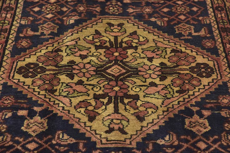 Detail image of 3' 7 x 10' 3 Hand Knotted Hossainabad Persian Wool Runner Rug