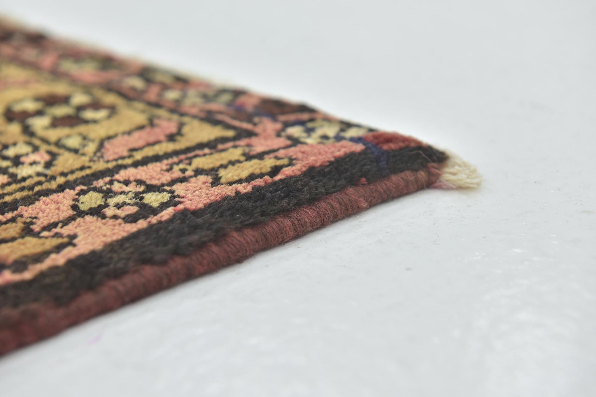 3' 7 x 10' 3 Hand Knotted Hossainabad Persian Wool Runner Rug