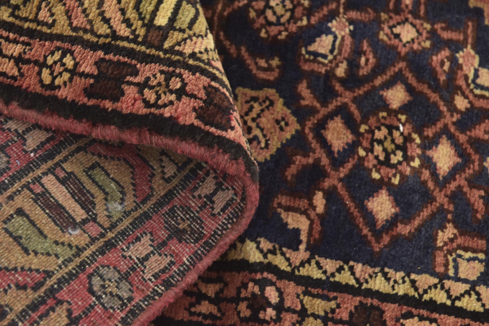 3' 7 x 10' 3 Hand Knotted Hossainabad Persian Wool Runner Rug