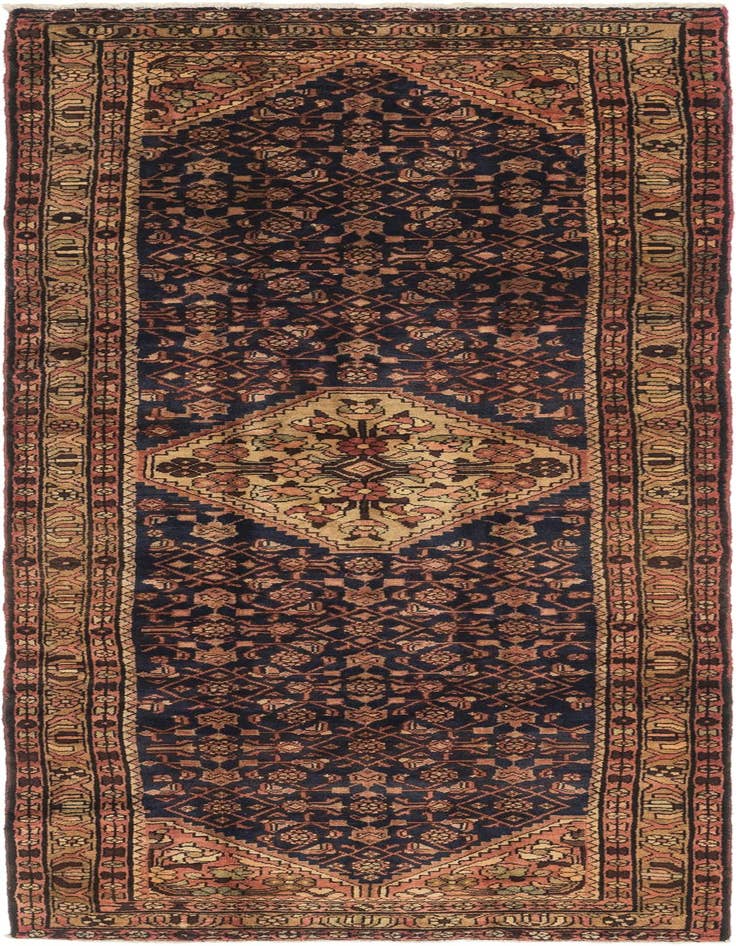 Detail image of 3' 7 x 10' 3 Hand Knotted Hossainabad Persian Wool Runner Rug