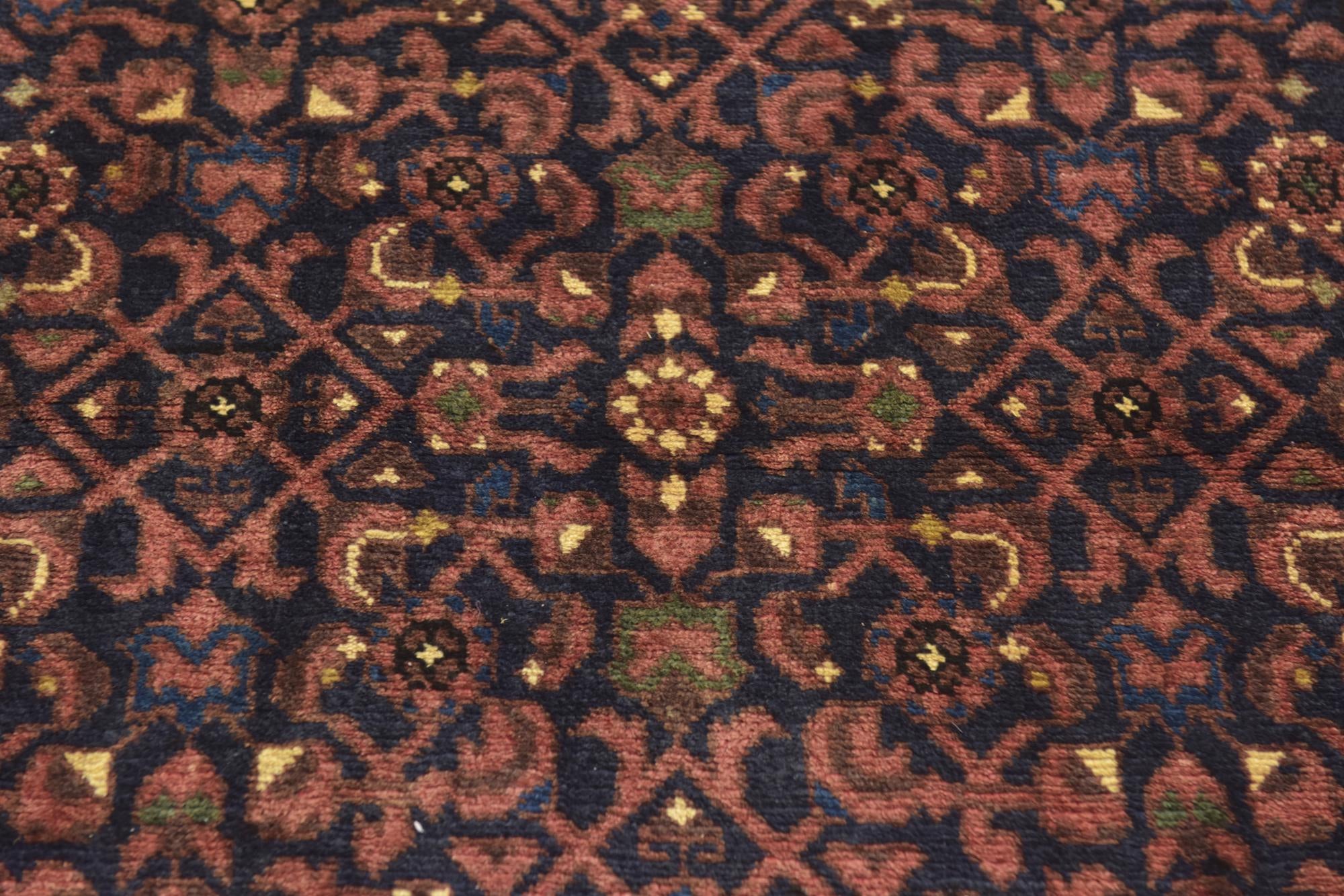 3' 8 x 9' 9 Hand Knotted Hossainabad Persian Wool Runner Rug