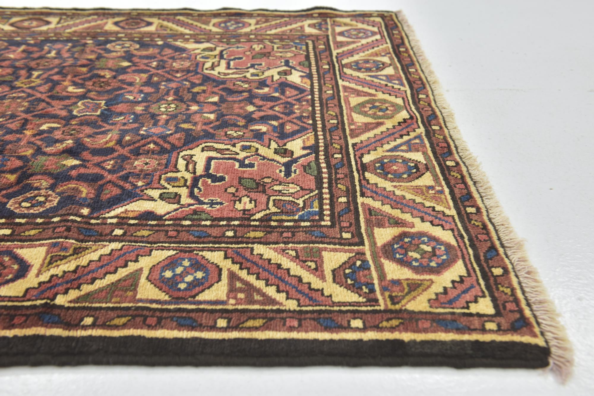 3' 8 x 9' 9 Hand Knotted Hossainabad Persian Wool Runner Rug