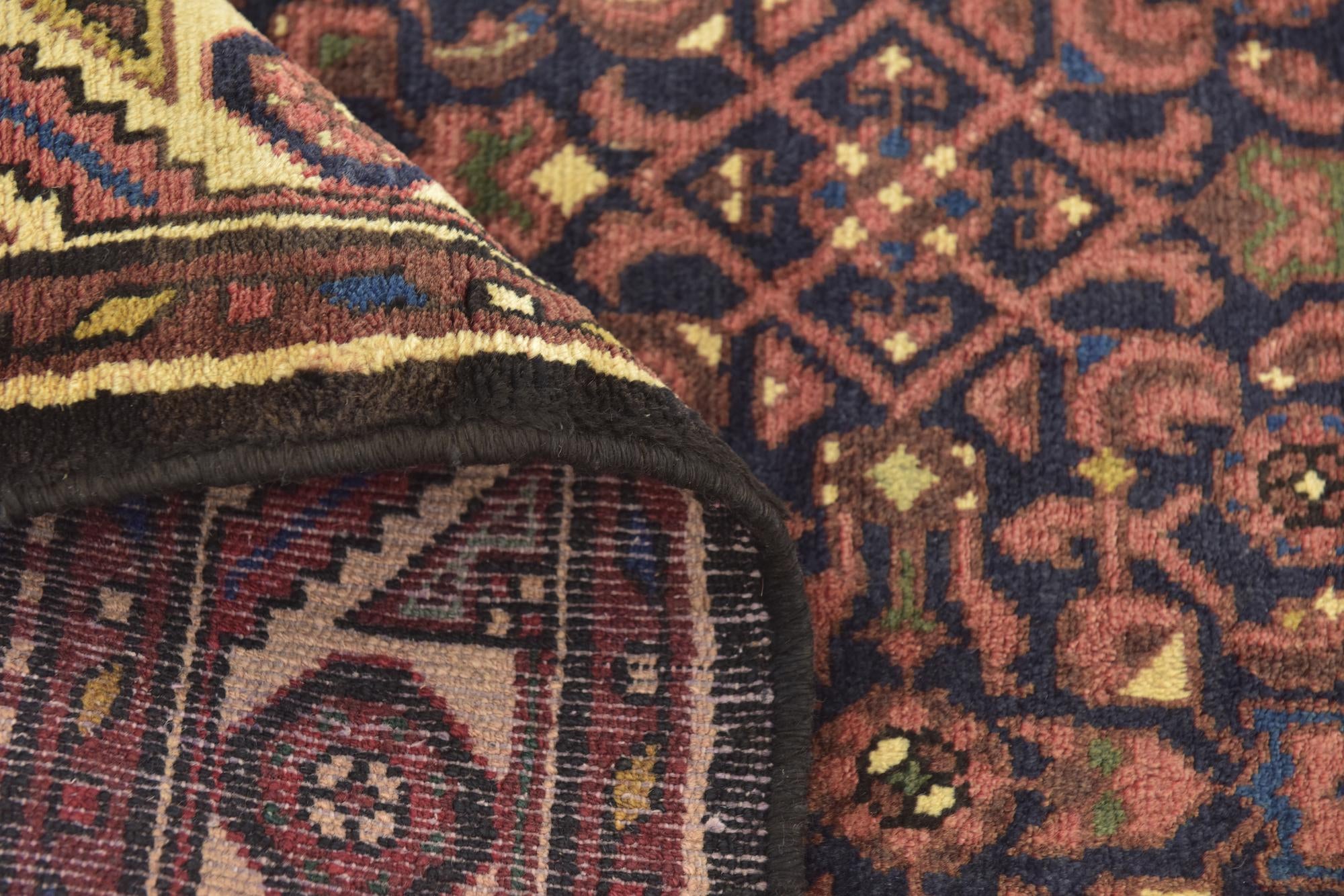 3' 8 x 9' 9 Hand Knotted Hossainabad Persian Wool Runner Rug