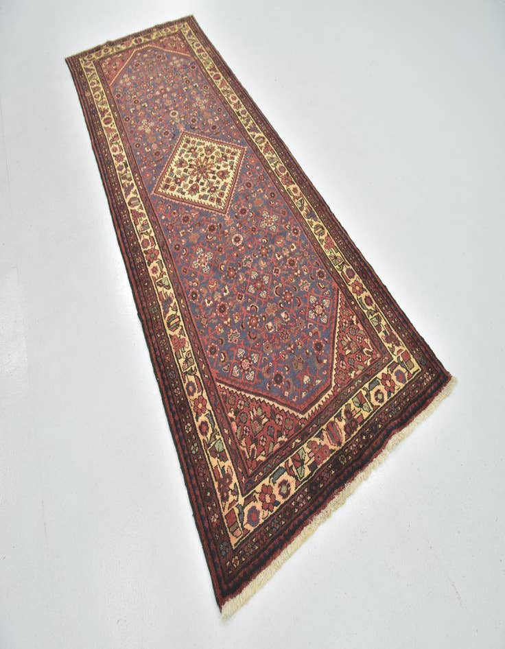 Detail image of 3' 10 x 9' 10  Hand Knotted Hossainabad Persian Wool Runner Rug