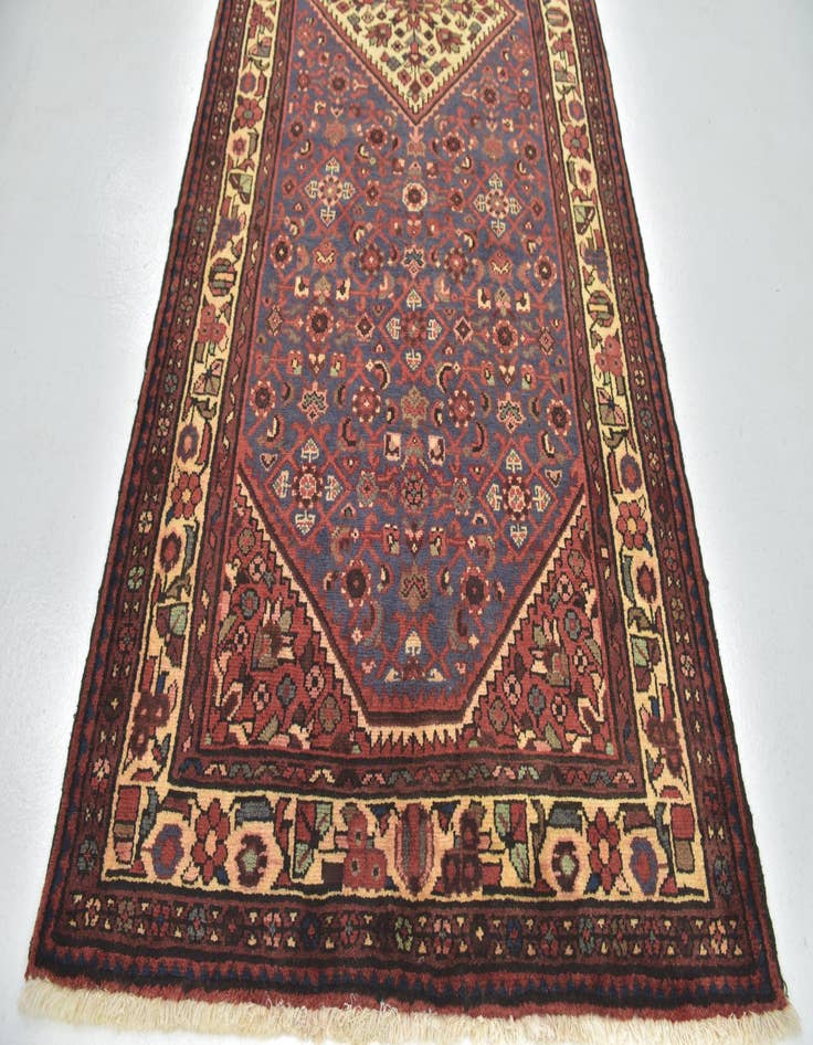 Detail image of 3' 10 x 9' 10  Hand Knotted Hossainabad Persian Wool Runner Rug