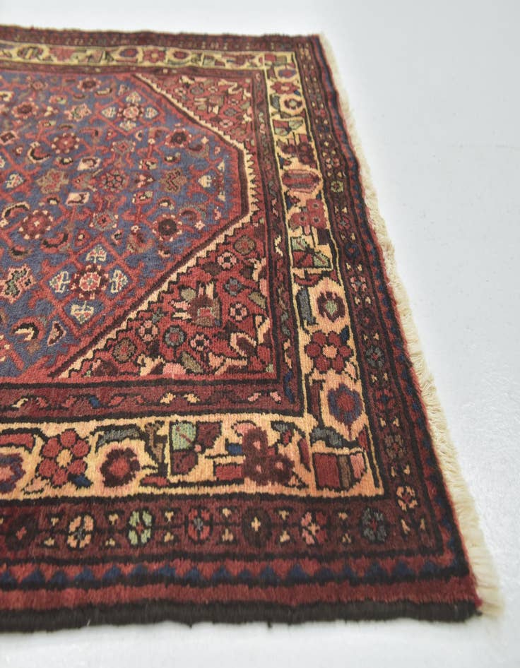 Detail image of 3' 10 x 9' 10  Hand Knotted Hossainabad Persian Wool Runner Rug