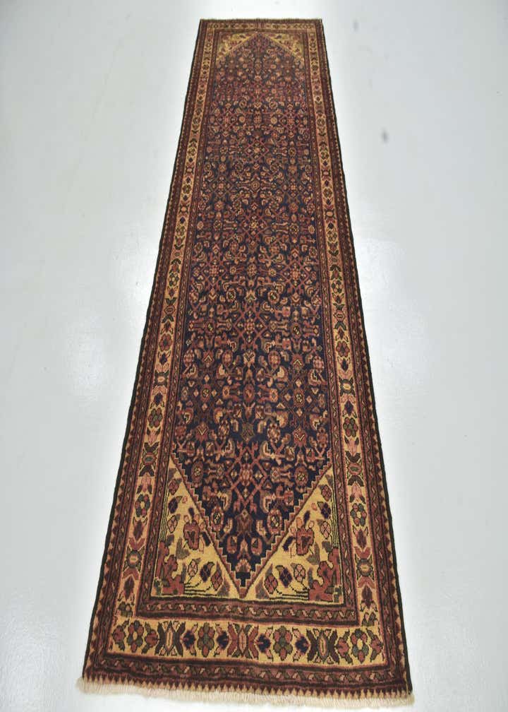 3' 10 x 10' Hand Knotted Hossainabad Persian Wool Runner Rug
