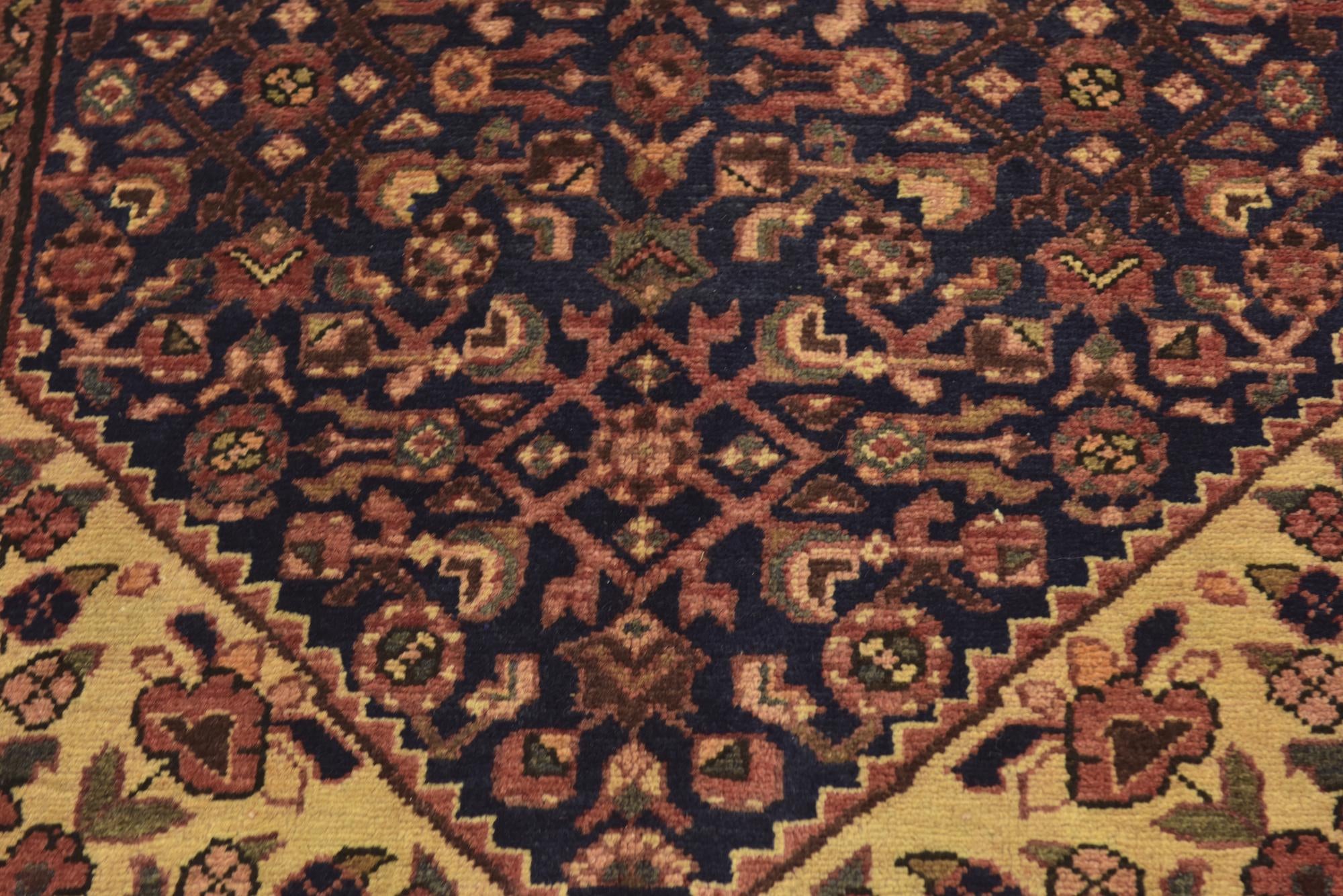 3' 10 x 10' Hand Knotted Hossainabad Persian Wool Runner Rug