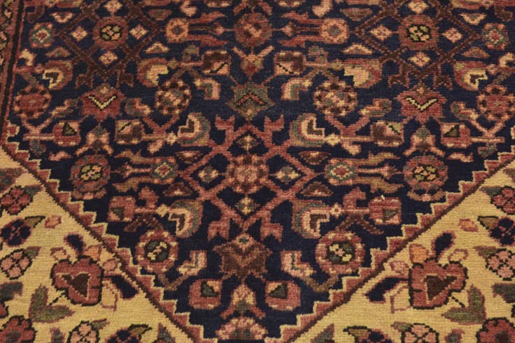 Detail image of 3' 10 x 10' Hand Knotted Hossainabad Persian Wool Runner Rug