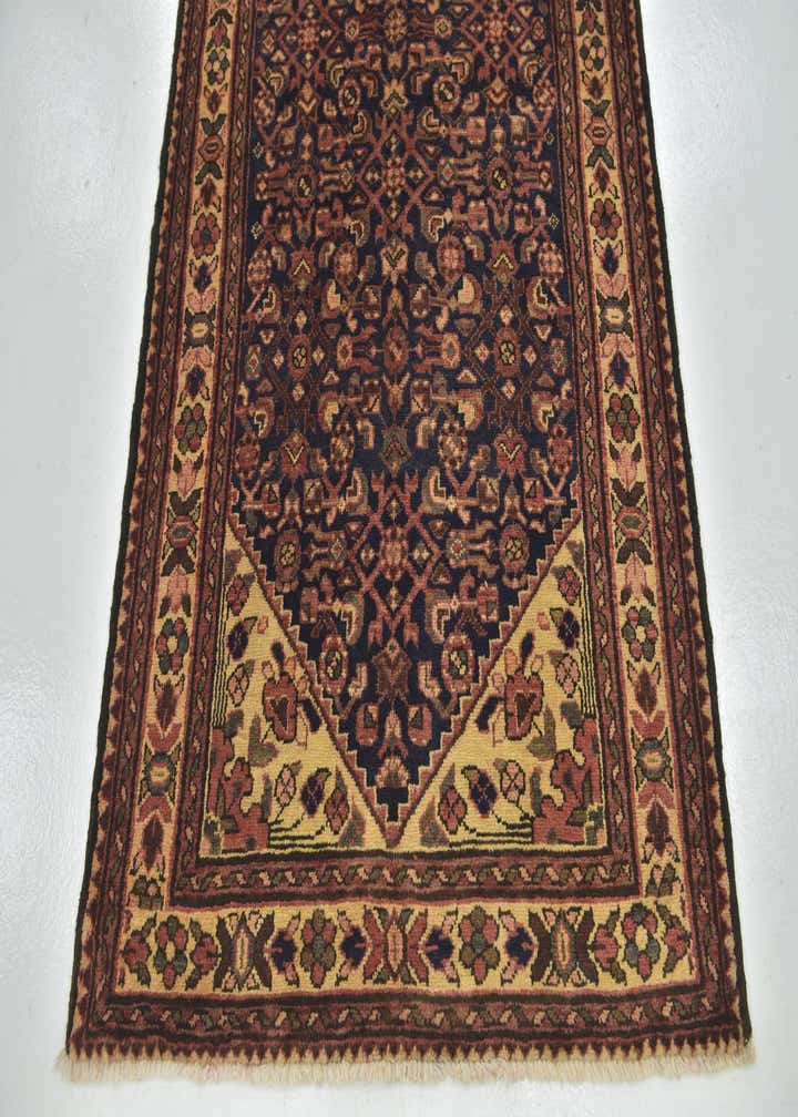 3' 10 x 10' Hand Knotted Hossainabad Persian Wool Runner Rug