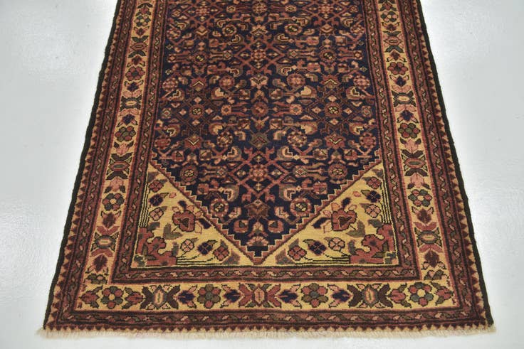Detail image of 3' 10 x 10' Hand Knotted Hossainabad Persian Wool Runner Rug