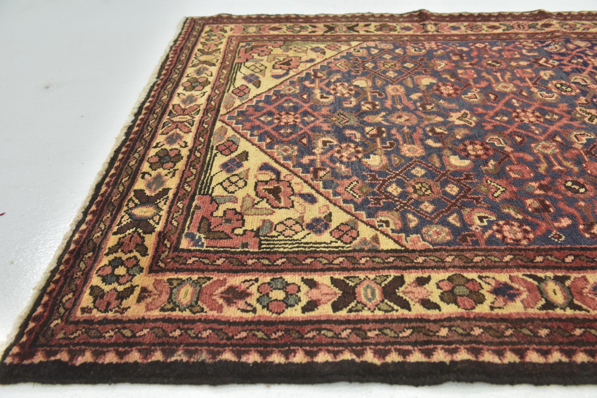 3' 10 x 10' Hand Knotted Hossainabad Persian Wool Runner Rug