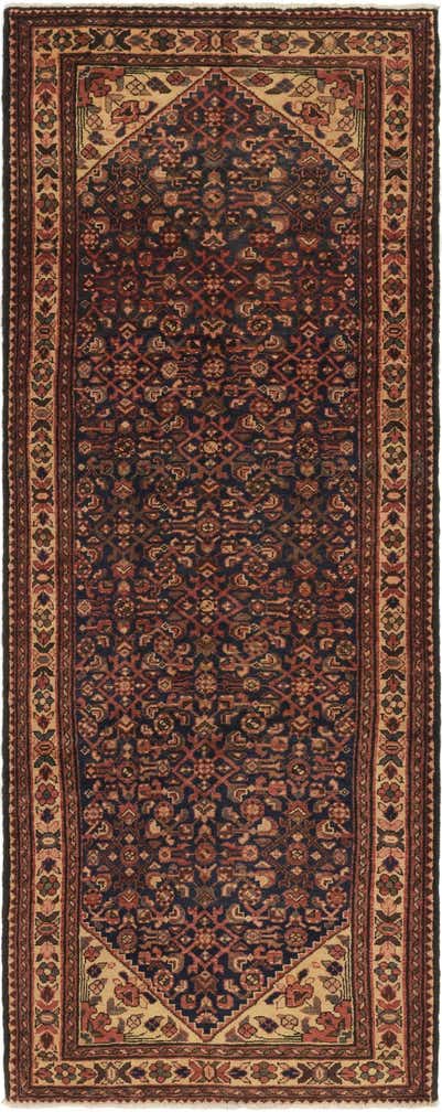 3' 10 x 10' Hand Knotted Hossainabad Persian Wool Runner Rug