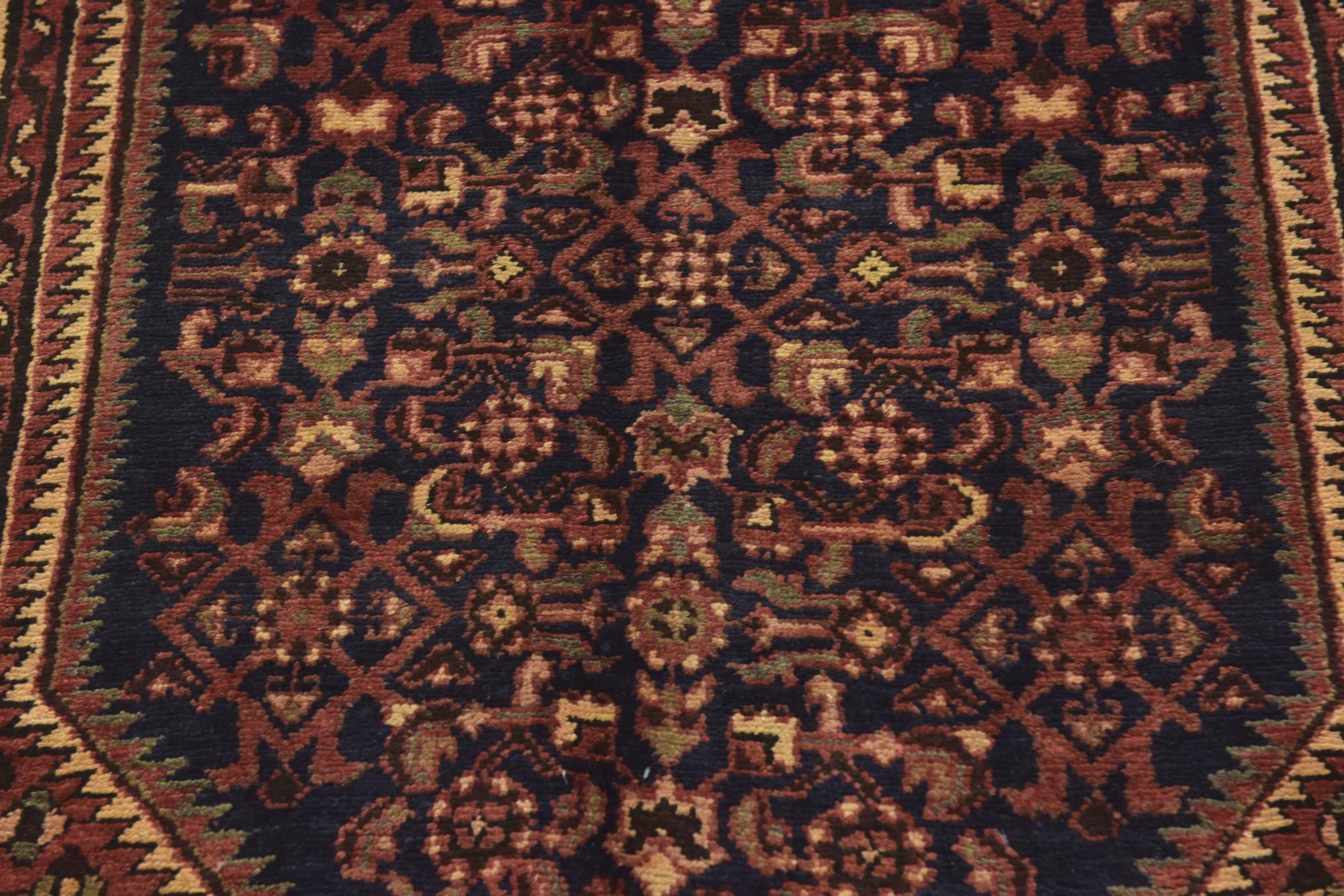 115cm x 335cm anudado a mano Hossainabad Alfombra Persa Lana Pasillera