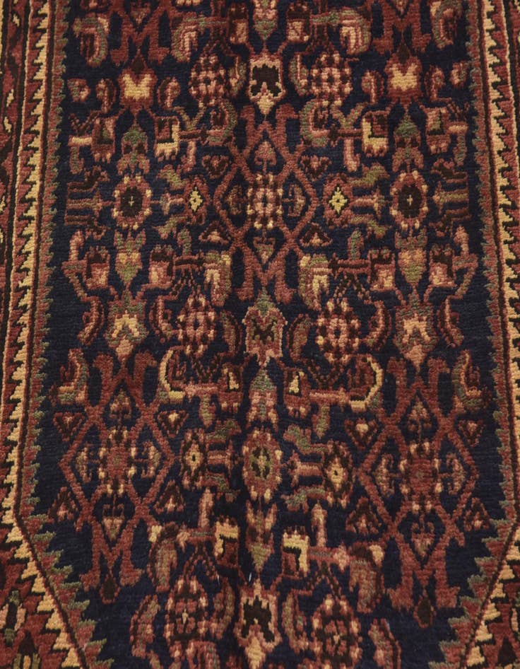 Detail image of 3' 10 x 11'  Hand Knotted Hossainabad Persian Wool Runner Rug