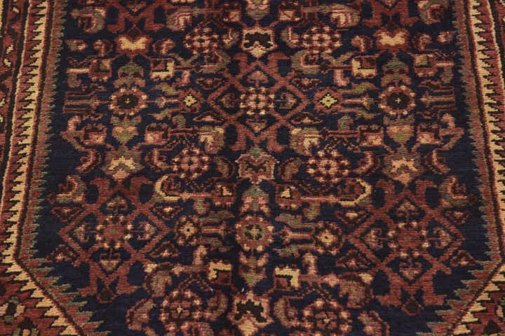 3' 10 x 11' Hand Knotted Hossainabad Persian Wool Runner Rug