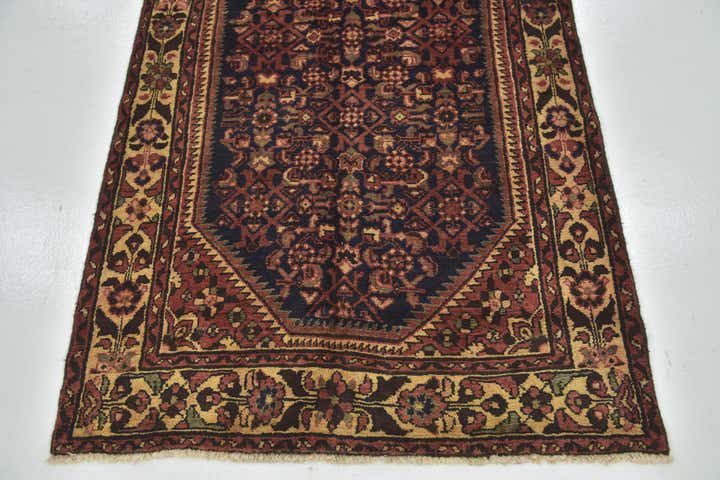 3' 10 x 11' Hand Knotted Hossainabad Persian Wool Runner Rug
