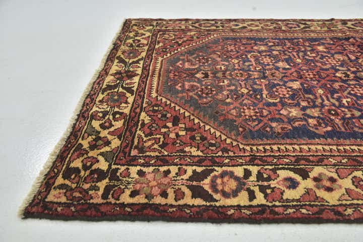 3' 10 x 11' Hand Knotted Hossainabad Persian Wool Runner Rug