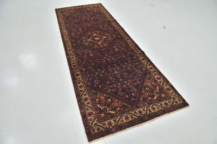 110cm x 305cm anudado a mano Hossainabad Alfombra Persa Lana Pasillera