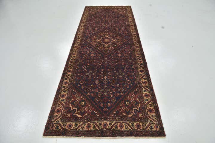 110cm x 305cm anudado a mano Hossainabad Alfombra Persa Lana Pasillera