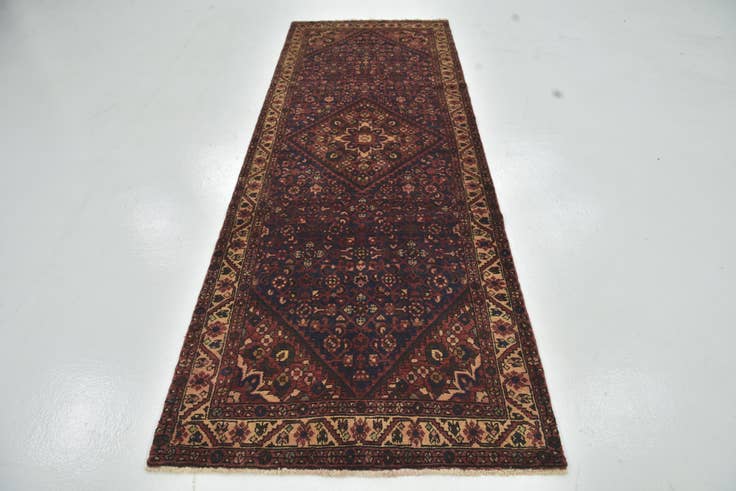 Detail image of 110cm x 305cm anudado a mano Hossainabad Alfombra Persa Lana Pasillera