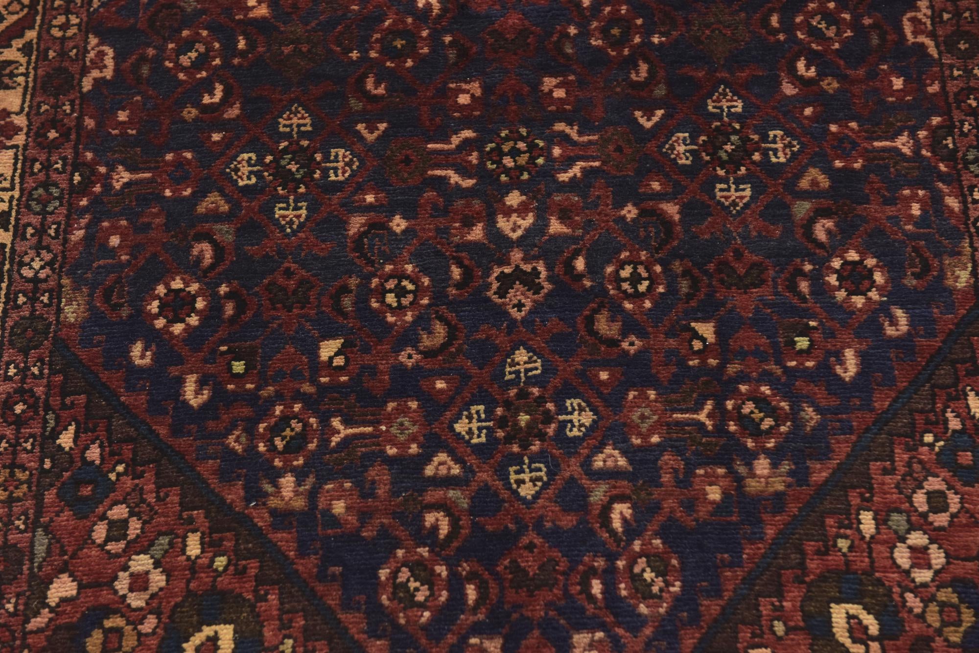 110cm x 305cm anudado a mano Hossainabad Alfombra Persa Lana Pasillera
